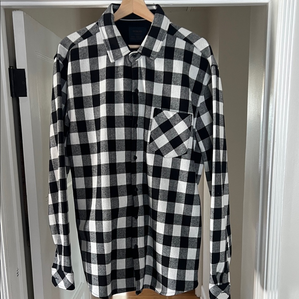 Black and White Checkered Men's Shirt